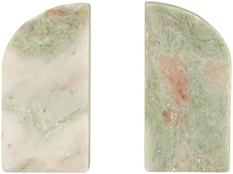 Creative Co-Op Half Arch Marble Bookends, Green - Image 4