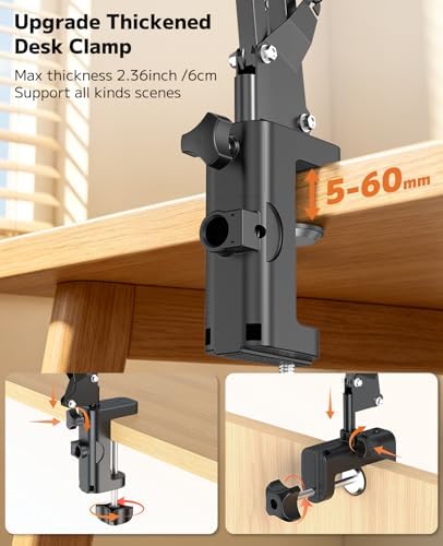 VRIG Magnetic Wireless Charger Phone Holder for Bed Desk, Flexible Articulating Table Mount, Overhead Stand Compatible with iPhone 17/16/15/14, Great for Video Recording, Zoom Meeting, Live Streaming - Image 2