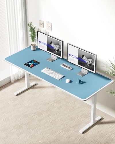 YSAGi Leather Desk Pad Protector, Office Desk Mat, Large Mouse Pad, Non-Slip PU Leather Desk Blotter, Laptop Desk Pad, Waterproof Desk Writing Pad for Office and Home (Sea Blue,55" x 24") - Image 4