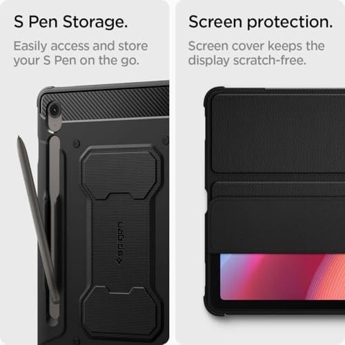 Spigen for Galaxy Tab S10 FE Case (2025), Galaxy Tab S9 Case (2023), Rugged Armor Pro Protective Tri-Fold Cover and S Pen Holder, 10.9 inch, Black - Image 6