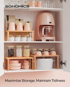 SONGMICS Cabinet Organizer Shelf, Set of 3 Spice Rack, Kitchen Storage - Image 2