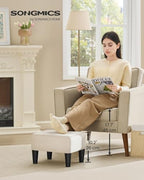 SONGMICS Foot Stool, Small Velvet Ottoman with Thick Cushion - Image 2