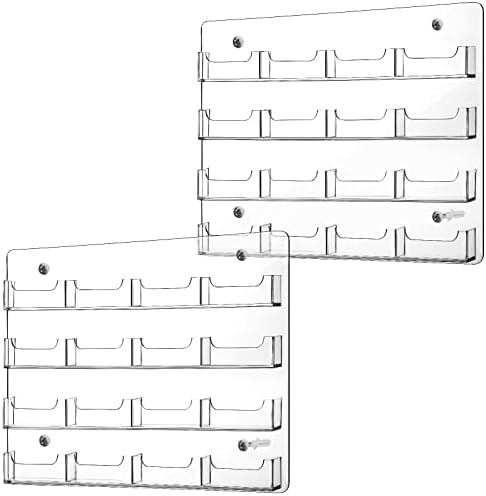 Lincia 2 Pcs Acrylic Business Card Holder, 40×30cm, 16 Pockets Horizontal by Lincia