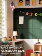Bumusty 48"x 36" Large Felt Bulletin Board Tiles, Pine Green - Image 5