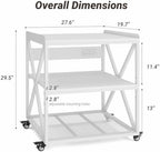 Natwind 3 Tier Printer Stand, 27.6" W x 19.7" D Large Printer Cart,White - Image 3