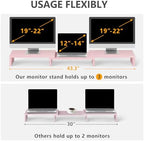 TAVR Dual Monitor Stand Riser, Wooden Computer Monitor Stand for 2 Monitors - Image 5