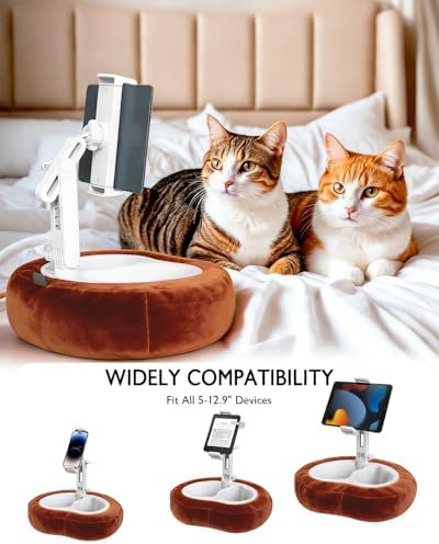 Miledi Tablet Pillow Stand for Bed with Detachable Snack Bowl, Terracotta - Image 4