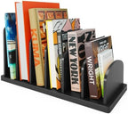 Cook Book Organizer, 6 Sections, Recipe Book Holder Rack, Tabletop Stand for Convenient Cookbook Storage, Vertical Cook Book Stand Kitchen, Binder Holder for Desk & Countertop (Black) by CraftSaints
