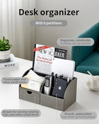 VLANDO Desk Organizer with Drawer for Office, Vanity and Nightstand, Grey - Image 5