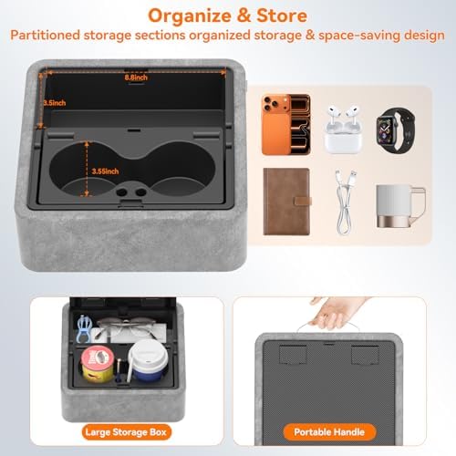 KDD 5 in 1 Tablet Pillow Holder, Foldable iPad Stand with Storage Tray, 2 Cup Holders and Pen Slot, Adjustable Reading Pillow for Lap, Bed, Desk and Couch Compatible with iPad Pro 12.9, Air, E-Reader - Image 6