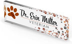 Artblox Personalized Office Desk Name Plate and Business Card Holder | Clear Acrylic Glass with Teak Wood Stand | Vet Animal Design Customized with Your Name and Credentials Office Desk Décor - Image 5