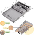 Sectional Couch Table Insert for Middle Seat,Bamboo Gray - Image 2