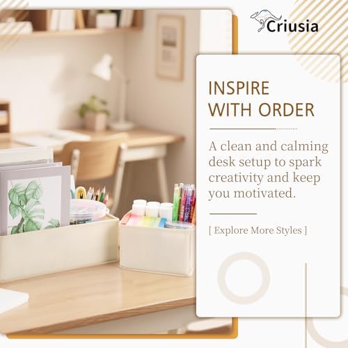 Criusia 26 Pack Drawer Organizer for Clothes, Foldable Dresser Dividers with 3 Sizes, Fabric Storage Bins – Beige - Image 4