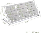 SANRUI Acrylic Business Card Holder for Desk, 9-Slot Horizontal Clear - Image 2