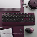 MPTOG Ergonomic Wireless Keyboard and Mouse Combo, Claret - Image 4