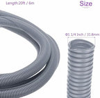DMiotech 20ft Wire Loom Split Tubing 1 1/4 Inch(31.8mm) ID Gray - Image 3