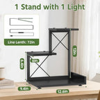 LASZOLA Plant Stand Indoor Tabletop Shelf Small for Desk, Wooden Black - Image 2