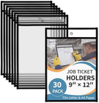 Binditek Job Ticket Holders, 30 Pack 12mil PET Dry Erase Pockets, 9x12 Inch by Binditek