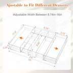 Briwooody Clear Acrylic Drawer Organizer Expandable,10 Compartments,Medium - Image 2