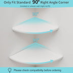Corner Shelf, White Solid Oak Wood Floating Corner Shelf Wall Mount Round End Floating Speaker Shelf Display Shelf for Small Plant Photo Frame (White, 16in) - Image 5