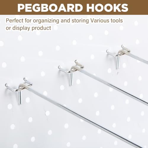 Shimeyao 200 Pcs Peg Board Hooks Stainless Steel Pegs,12 Inch,Silver - Image 4