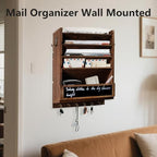 Rustic wall mail organizer,Key and Mail File Holder for Wall Mount - Image 4