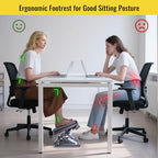 Foot Rest for Under Desk at Work Enlarged, Ergonomic Footrest with Adjustable Height and Angle, Foldable Foot Stool with Removable Pad Massage Beads for Office Gaming Chair Black - Image 6