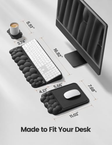 Vaydeer Keyboard Riser and Mouse Pad with Wrist Rest Set, Coaster Included - Image 7