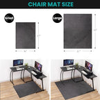 63"x51" Office Chair Mat for Hardwood Floor, Flannel Fabric Desk Rug for Hard Surface, Protector Floor Mat for Home Office (Grey) - Image 2