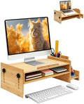 MyPlace Bamboo Monitor Stand Riser with Adjustable Height and Angle by MyPlace