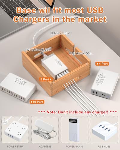 Pezin & Hulin Bamboo Phone Charging Stand with 2 Watch & Earbuds Holders - Image 7