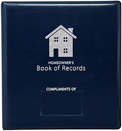 Homeowner's Book of Records Binder, Organize Household Receipts and Home Repair Record Keeping (Navy) by RealEstateSupplyStore