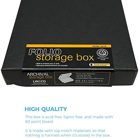 Lineco Clamshell Archival Storage Box, 9.5x12.5x1.75 Inch, Black, Pack of 2 - Image 5