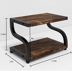 PUNCIA 2 Tier Wood Printer Stand with Storage Heavy Duty Desktop Shelf - Image 2