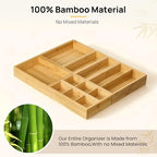 Vtopmart 7 Pack Bamboo Drawer Organizer Boxes, Junk Drawer Organizers - Image 5