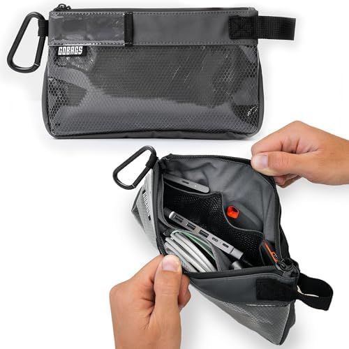 GOBAGS Production Zipper Bags - Electronics & Camera Accessories Bag - Cable organizer, Gear Accessory Pouch, Travel Camera Essentials (Small, Gray, 2 pack) by Unknown