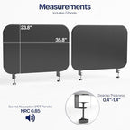 VIVO Black Clamp-On 72 x 24 in Stretched Fabric Privacy Panel, PP-2-S072G - Image 3