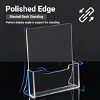 Acrylic Brochure Holder 8.5 x 11 inch, 2 Pack Clear Plastic Flyer Holder, Acrylic Desktop Stand for Pamphlets, Literature, Brochures, Magazines Materials Display Stands - Image 3