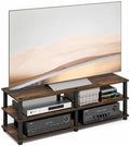 Furinno Turn-S-Tube Toolless Assembly 3-Tier TV Stand, Entertainment Center for TV up to 55 Inch, Wide Printer Stand with Storage Shelf, for Living Room, Bedroom, Amber Pine by Furinno-FitsYourSpaceFitsYourBudget