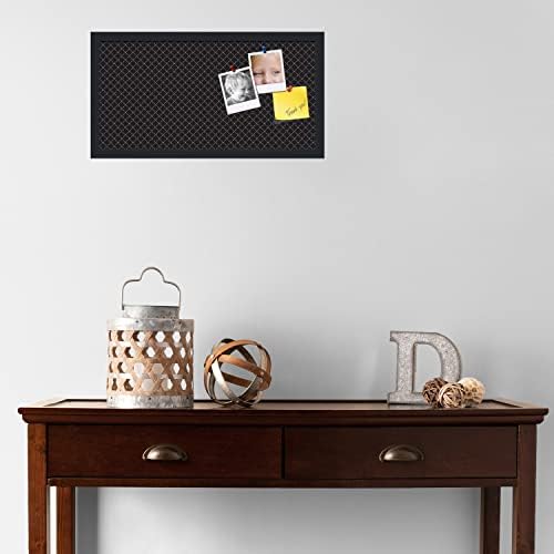 PinPix 24x12 inch Cork Bulletin Board. This Decorative Framed Pin Board Comes with Diamond Pattern in Black Design and Satin Black. Ideal for Home, Office Decor or School (PinPix-120) - Image 3