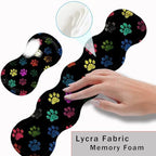 Keyboard Wrist Rest and Mouse Pad with Wrist Support Set Ergonomic Coaster,Memory Foam,Easy Typing Pain Relief,Large XL Desk Mat 31.5"x 11.8",Colorful Paw Prints - Image 5