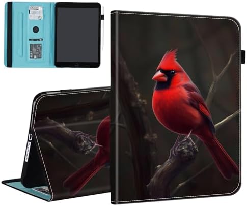 Case for Samsung Galaxy Tab S10 FE Plus 13.1 Inch 2025 Model (SM-X620/X626),Card Slot PU Leather TPU Case Pen Holder Auto Wake Sleep,Red Cardinal Bird by Unknown