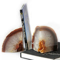 JIC Gem Natural Agate Geode Bookends Anti-Slip Rubber Bumpers 1 Pair 4-6Lbs by JICGem%C2%AE
