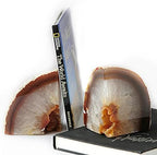 JIC Gem Natural Agate Geode Bookends Anti-Slip Rubber Bumpers 1 Pair 4-6Lbs by JICGem%C2%AE