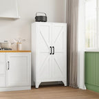 Letaya Metal Storage Cabinet,Small White Kitchen Pantry,for Bathroom/Garage - Image 2
