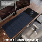 HAUTOCO Cork Desk Mat 48''x19.7'', Distressed PU Leather & Cloth Desk Pad - Image 2