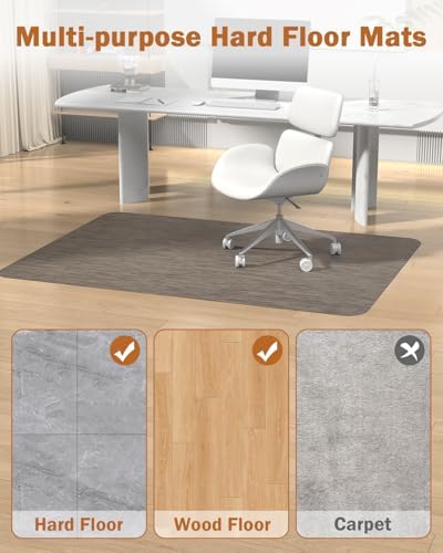 Blvornl Office Chair Mat for Hardwood Floor, 50"*63" Desk Computer Chair Mat for Hard Wood, Large Anti-Slip Hard Floor Protector for Rolling Chair, PVC Desk Rug for Office Dark Brown - Image 5