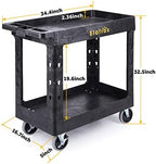 ELAFROS 2-Tier Utility Rolling Cart, 34 x 17 in, 5" Swivel Wheels, 550lb - Image 2