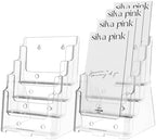 Acrylic Brochure Holder 2 Pcs 4 Tier Clear Literature Stand by Voittozege