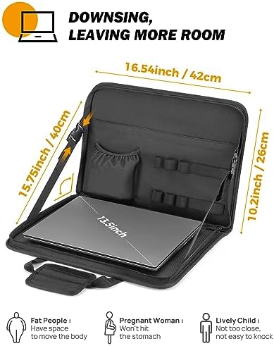 JOYTUTUS 3 in 1 Steering Wheel Eating Tray Upgraded(16.1 * 10 inch), Car Back Seat Laptop Desk, Multifunctional Car Office Bag, Car Work Table for Writing, Car Organizer for Kids, Commuters, Family - Image 5